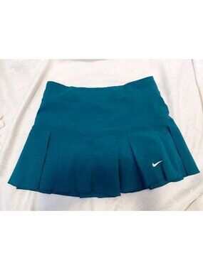 Nike Dri-Fit Women's Tennis Skirt Athletic Pleated Skort Teal Blue Large